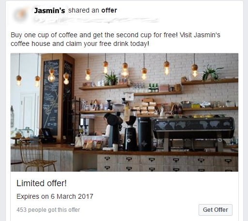 Facebook Offer Example Ad