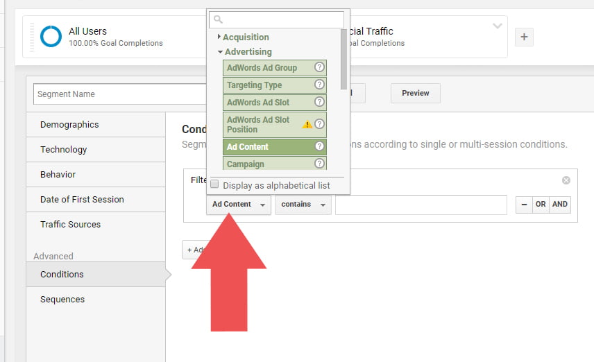 A/B Split Testing - Ad content box