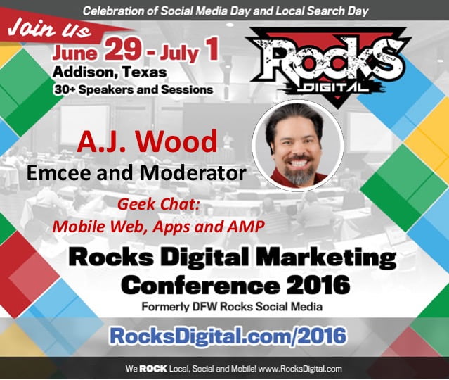 A.J. Wood to moderate Mobile Web Rocks Digital 2016