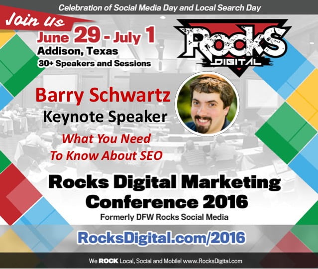 Barry Schwartz, Founder Search Engine Roundtable, Rocks Digital Marketing Conference Dallas