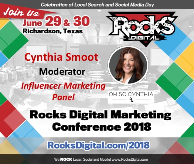 Cynthia Smoot, Dallas Socialite and Influencer, to Moderate Influencer Marketing Panel at Rocks Digital 2018