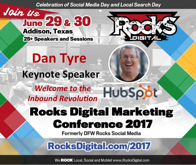 Dan Tyre, Hubspot to keynote, Rocks Digital Marketing Conference Dallas