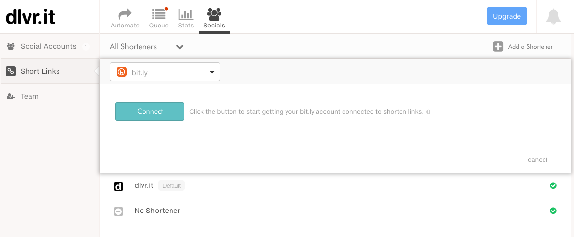 Connecting a URL Shortener in dlvr.it