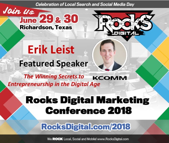 Erik Leist, Digital Strategist, to Join Keynote Presenter, Sinan Kanatsiz on Stage at Rocks Digital 2018