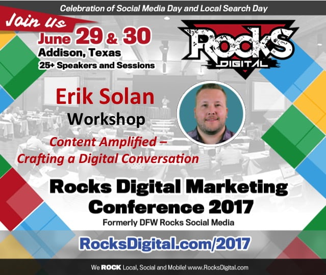 Erik Solan, Content Marketing Expert to speak at Rocks Digital Marketing in Dallas