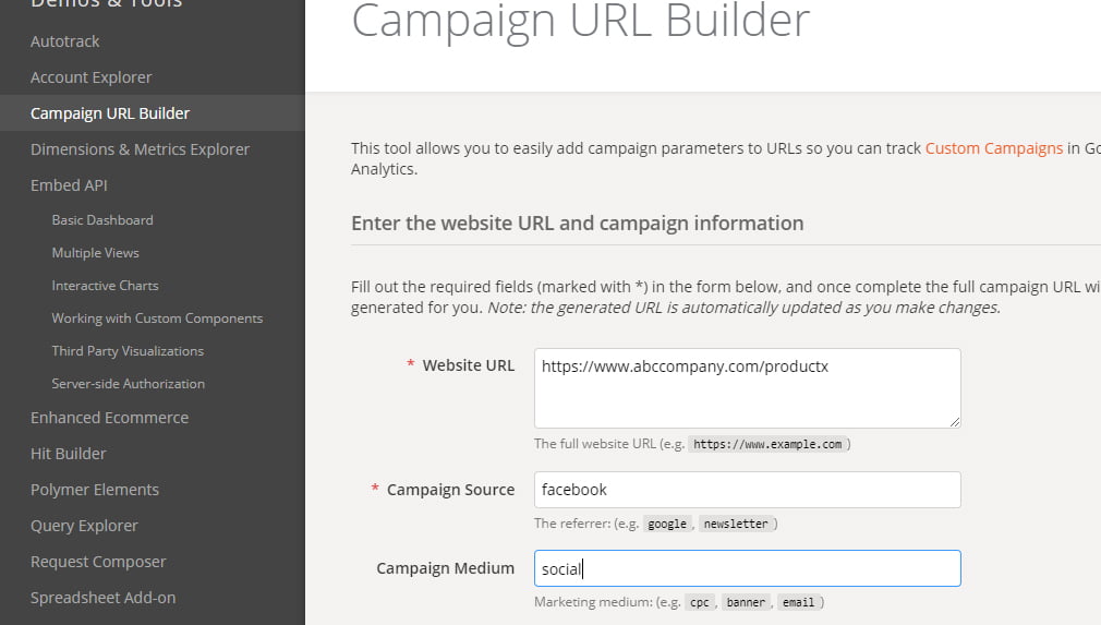 google-analytics- builder