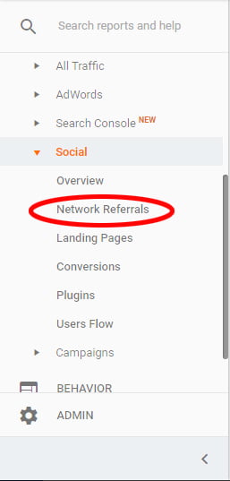 Google Analytics for Pinterest Selecting Social Network Referral Report