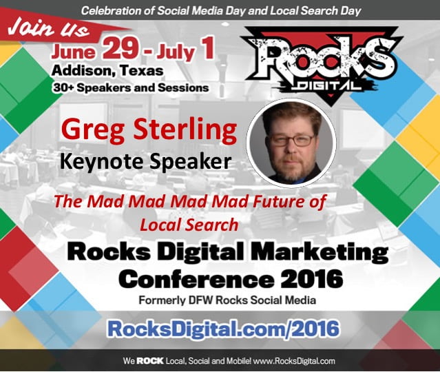 Greg Sterling, Keynote Speaker, Rocks Digital 2016