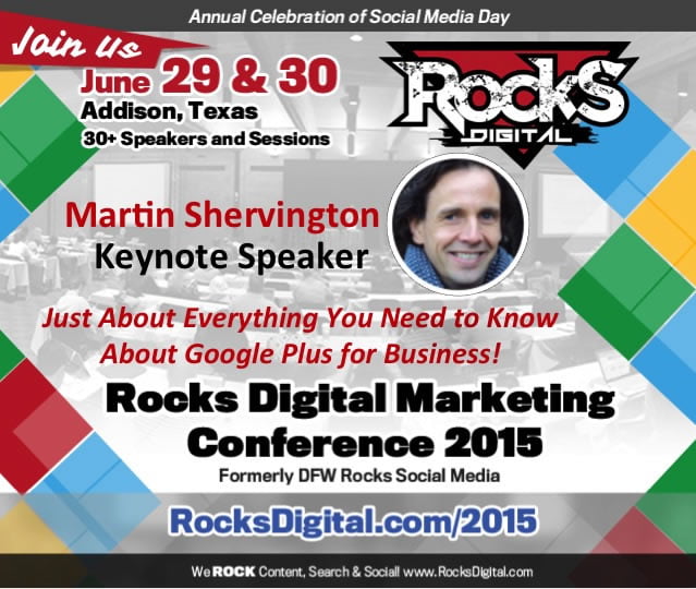 Martin Shervington, Google Plus Expert to Speak at Digital Marketing Conference in Texas