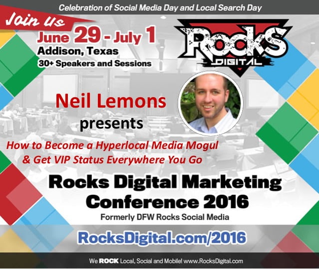 Neil Lemons, Rocks Digital Marketing Conference Dallas 2016