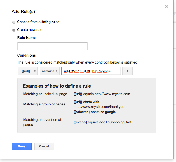 Rules in Google tag manger