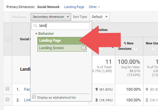 A/B Split Testing - Segmented-Secondary Dimension Landing Page